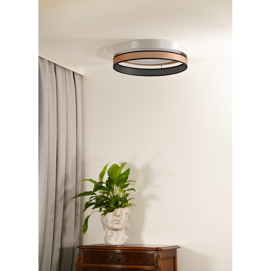 Duolla - Plafón LED ROLLER DUO SHINY LED/24W/230V diá. 45 cm blanco/cobre
