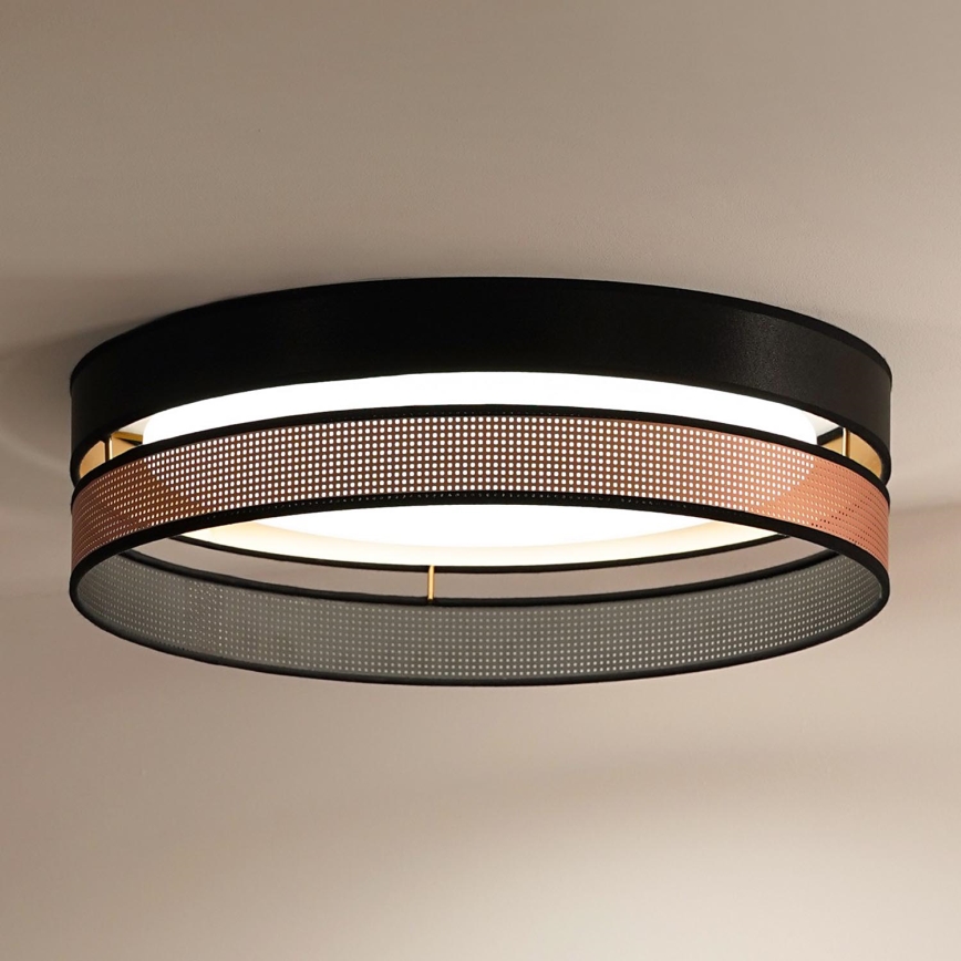 Duolla - Plafón LED ROLLER DUO SHINY LED/24W/230V diá. 45 cm negro/cobre
