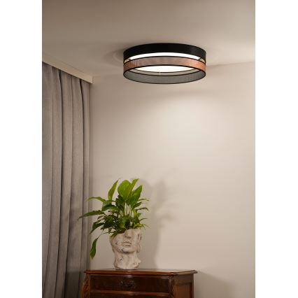 Duolla - Plafón LED ROLLER DUO SHINY LED/24W/230V diá. 45 cm negro/cobre
