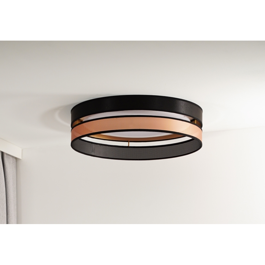 Duolla - Plafón LED ROLLER DUO SHINY LED/24W/230V diá. 45 cm negro/cobre