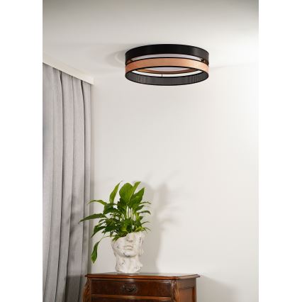 Duolla - Plafón LED ROLLER DUO SHINY LED/24W/230V diá. 45 cm negro/cobre