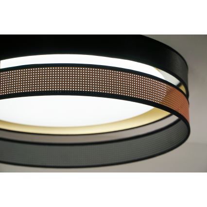 Duolla - Plafón LED ROLLER DUO SHINY LED/24W/230V diá. 45 cm negro/cobre