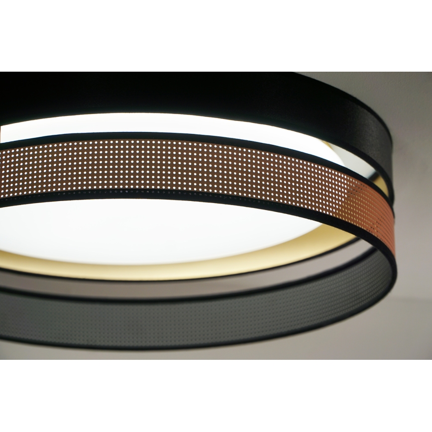 Duolla - Plafón LED ROLLER DUO SHINY LED/24W/230V diá. 45 cm negro/cobre