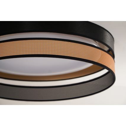 Duolla - Plafón LED ROLLER DUO SHINY LED/24W/230V diá. 45 cm negro/cobre