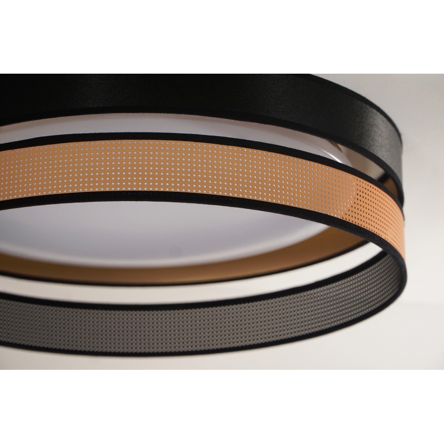 Duolla - Plafón LED ROLLER DUO SHINY LED/24W/230V diá. 45 cm negro/cobre