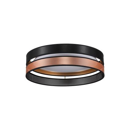 Duolla - Plafón LED ROLLER DUO SHINY LED/24W/230V diá. 45 cm negro/cobre