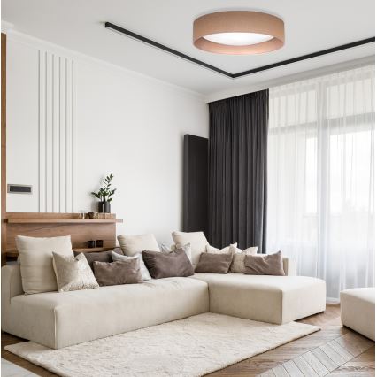 Duolla - Plafón LED ROLLER LED/24W/230V claro diá. 45 cm marrón