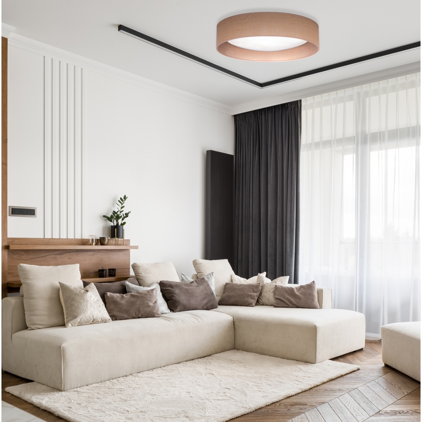 Duolla - Plafón LED ROLLER LED/24W/230V claro diá. 45 cm marrón