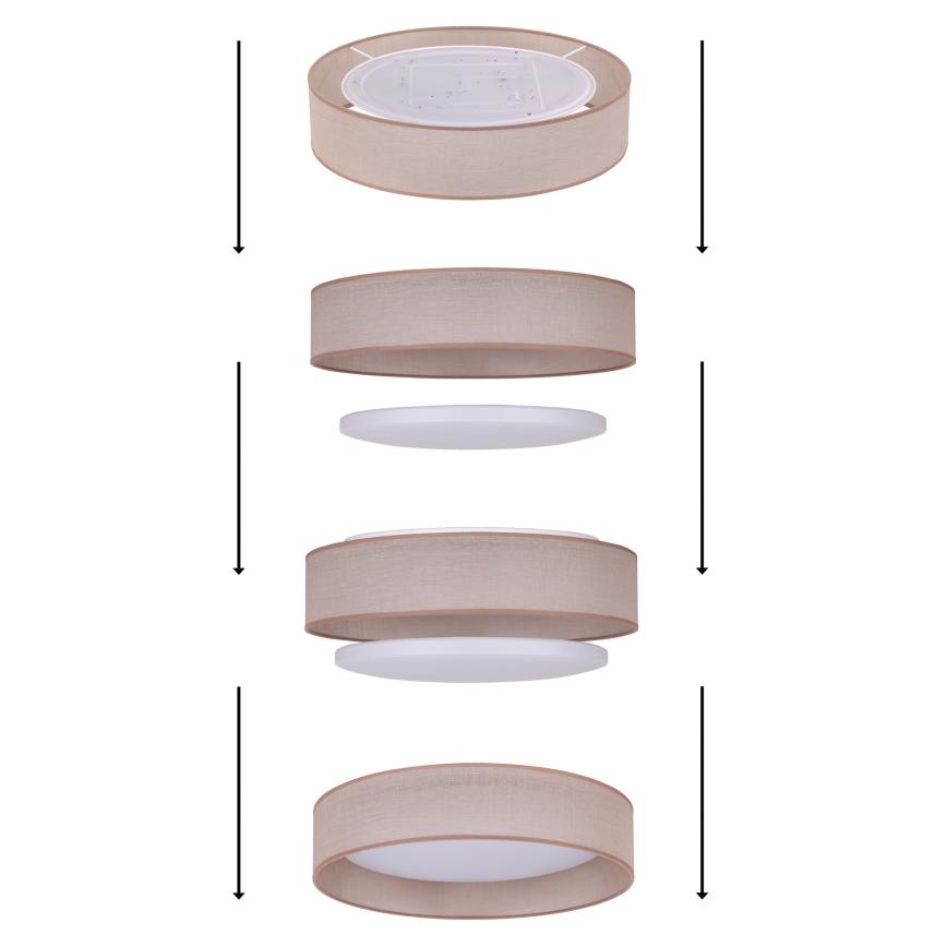 Duolla - Plafón LED ROLLER LED/24W/230V d. 45 cm gris claro