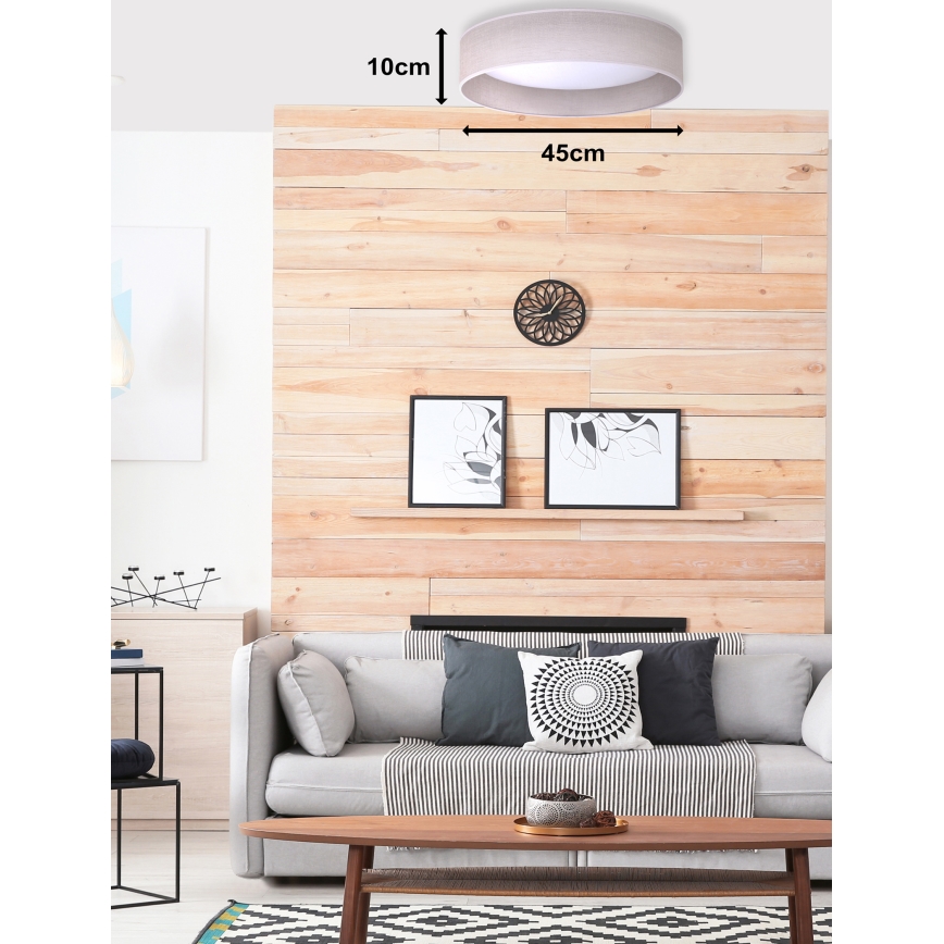 Duolla - Plafón LED ROLLER LED/24W/230V d. 45 cm gris claro