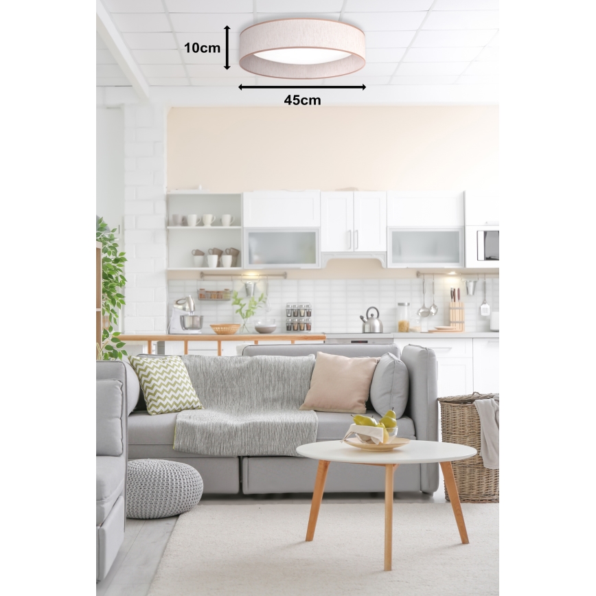 Duolla - Plafón LED ROLLER LED/24W/230V diá. 45 cm beige