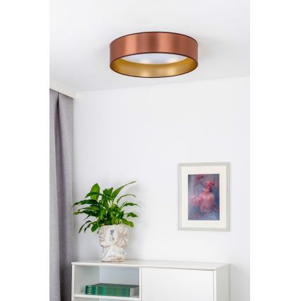 Duolla - Plafón LED ROLLER LED/24W/230V diá. 45 cm cobre/dorado