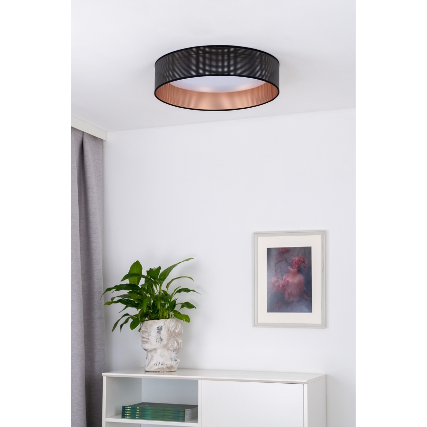 Duolla - Plafón LED ROLLER LED/24W/230V diá. 45 cm negro/cobre