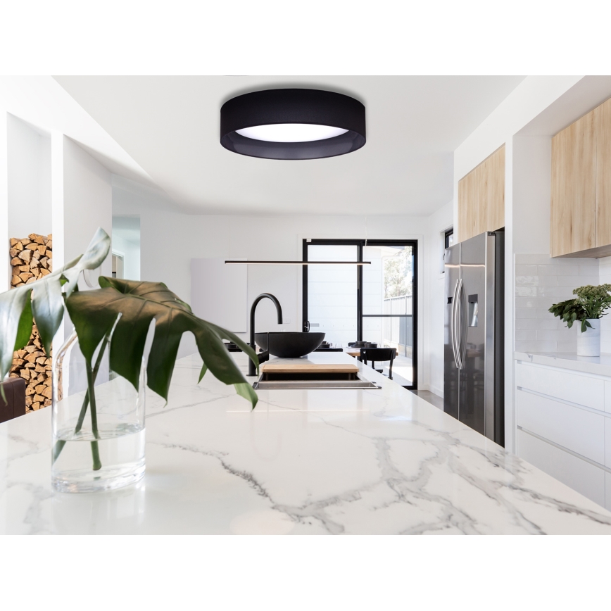 Duolla - Plafón LED ROLLER LED/24W/230V diá. 45 cm negro