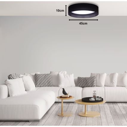 Duolla - Plafón LED ROLLER LED/24W/230V diá. 45 cm negro
