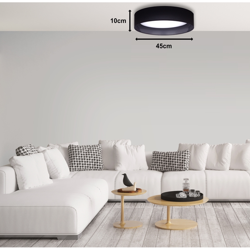 Duolla - Plafón LED ROLLER LED/24W/230V diá. 45 cm negro