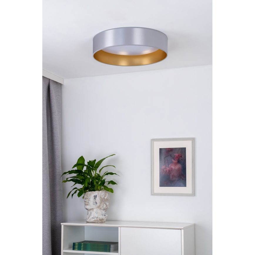 Duolla - Plafón LED ROLLER LED/24W/230V diá. 45 cm plata/dorado