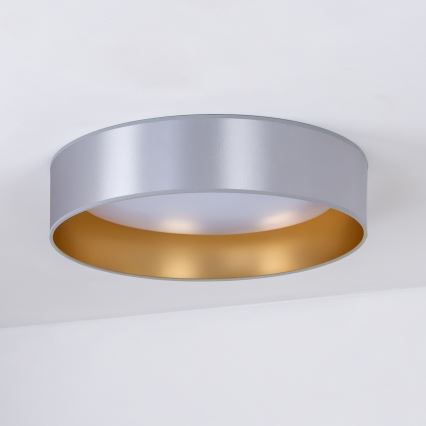 Duolla - Plafón LED ROLLER LED/24W/230V diá. 45 cm plata/dorado