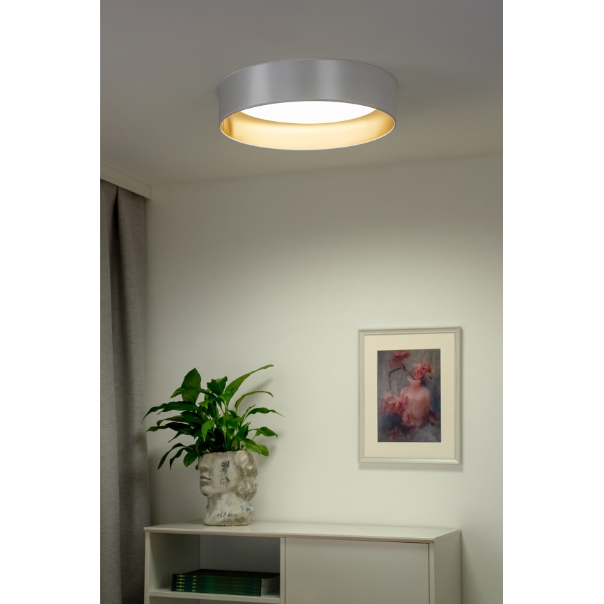 Duolla - Plafón LED ROLLER LED/24W/230V diá. 45 cm plata/dorado