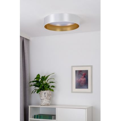 Duolla - Plafón LED ROLLER LED/24W/230V diá. 45 cm plata/dorado