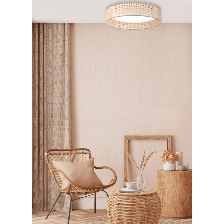 Duolla - Plafón LED ROLLER LED/24W/230V diá. 45 cm ratán