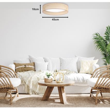 Duolla - Plafón LED ROLLER LED/24W/230V diá. 45 cm ratán