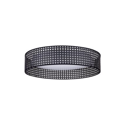 Duolla - Plafón LED ROLLER RATTAN LED/24W/230V diá. 45 cm negro