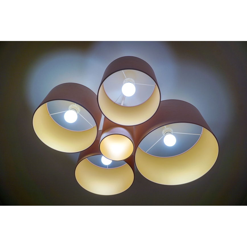 Duolla - Plafón ROLLER PENTO 5xE27/60W/230V rosa