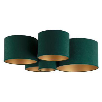 Duolla - Plafón ROLLER PENTO 5xE27/60W/230V verde/dorado