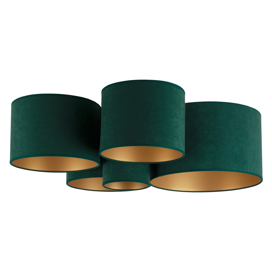 Duolla - Plafón ROLLER PENTO 5xE27/60W/230V verde/dorado