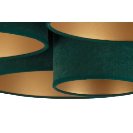 Duolla - Plafón ROLLER PENTO 5xE27/60W/230V verde/dorado