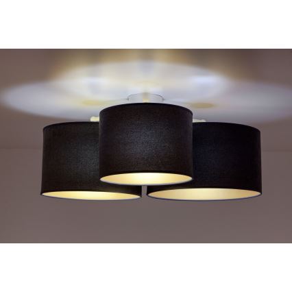 Duolla - Plafón ROLLER TRIO 3xE27/60W/230V antracita