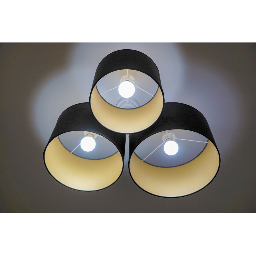 Duolla - Plafón ROLLER TRIO 3xE27/60W/230V antracita