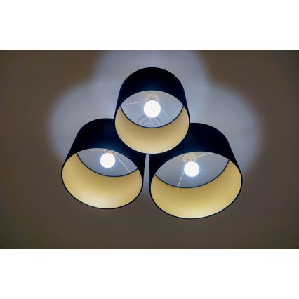 Duolla - Plafón ROLLER TRIO 3xE27/60W/230V azul