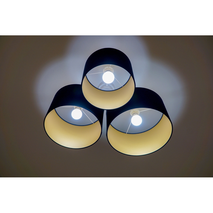 Duolla - Plafón ROLLER TRIO 3xE27/60W/230V azul