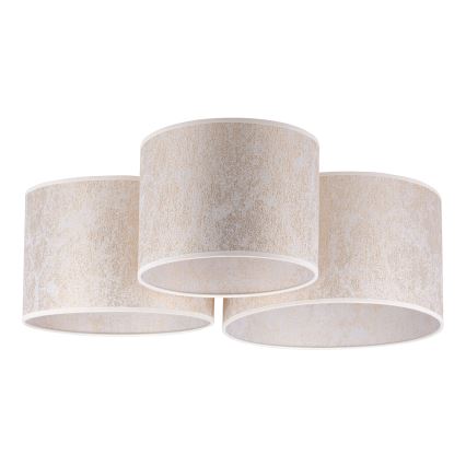 Duolla - Plafón ROLLER TRIO 3xE27/60W/230V blanco/dorado