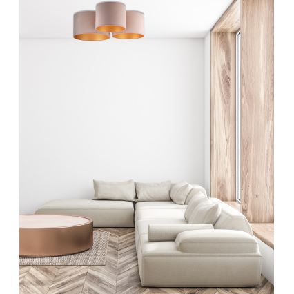 Duolla - Plafón ROLLER TRIO 3xE27/60W/230V marrón