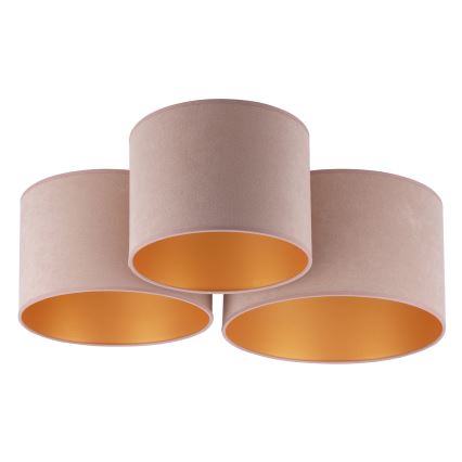 Duolla - Plafón ROLLER TRIO 3xE27/60W/230V marrón
