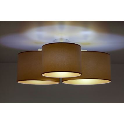 Duolla - Plafón ROLLER TRIO 3xE27/60W/230V marrón