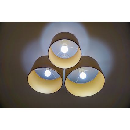Duolla - Plafón ROLLER TRIO 3xE27/60W/230V marrón