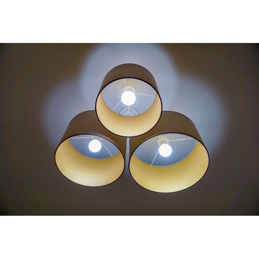 Duolla - Plafón ROLLER TRIO 3xE27/60W/230V marrón