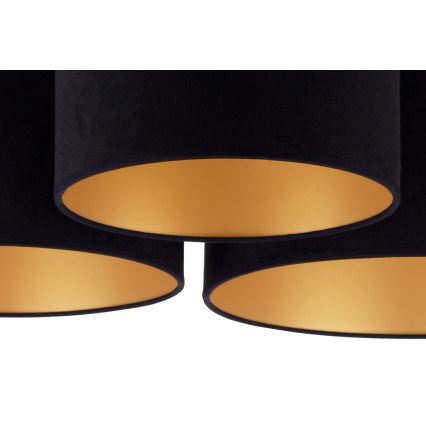 Duolla - Plafón ROLLER TRIO 3xE27/60W/230V negro/dorado