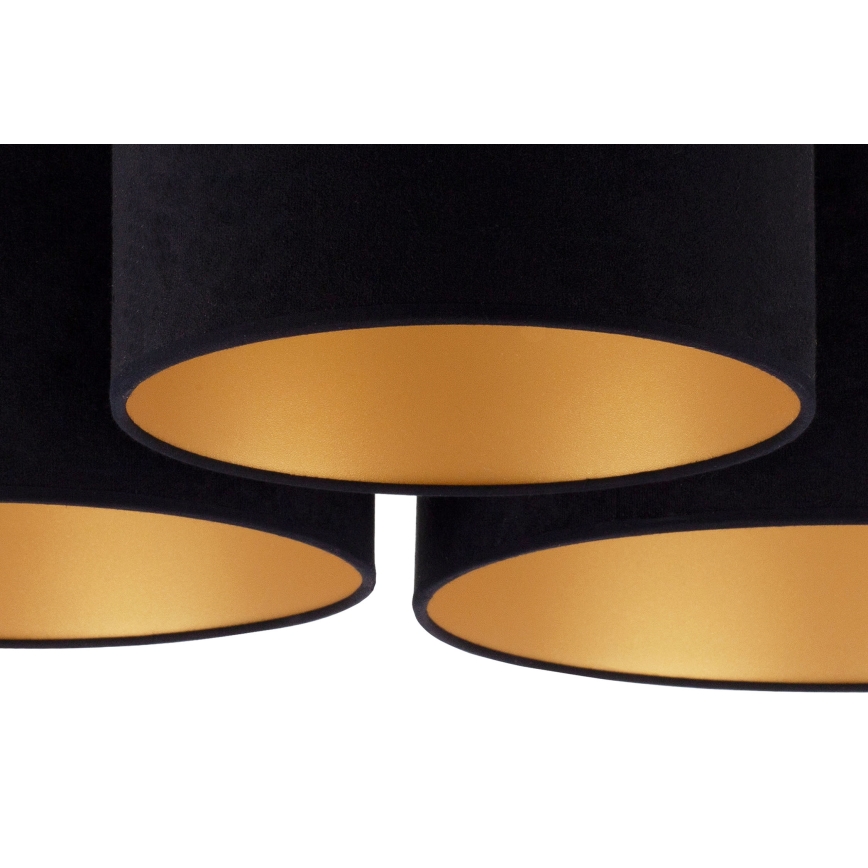 Duolla - Plafón ROLLER TRIO 3xE27/60W/230V negro/dorado