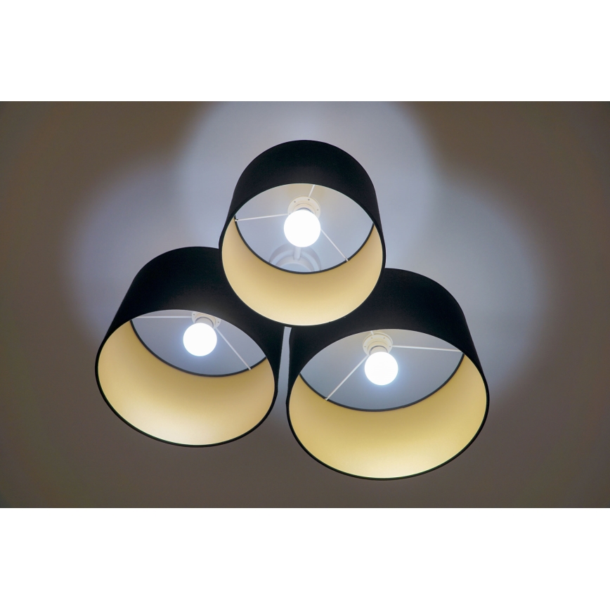 Duolla - Plafón ROLLER TRIO 3xE27/60W/230V negro/dorado