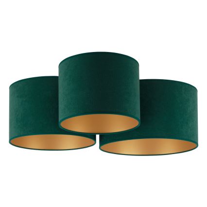 Duolla - Plafón ROLLER TRIO 3xE27/60W/230V verde/dorado