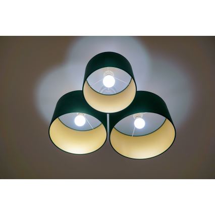 Duolla - Plafón ROLLER TRIO 3xE27/60W/230V verde/dorado