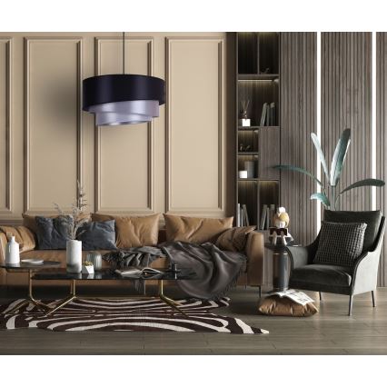 Duolla - Plafón TRIO 1xE27/15W/230V diá. 60 cm azul/plata