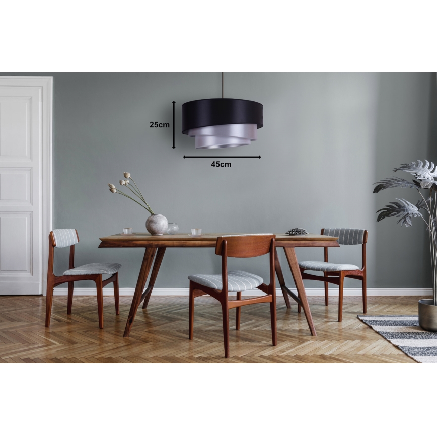 Duolla - Plafón TRIO 1xE27/15W/230V diá. 60 cm azul/plata