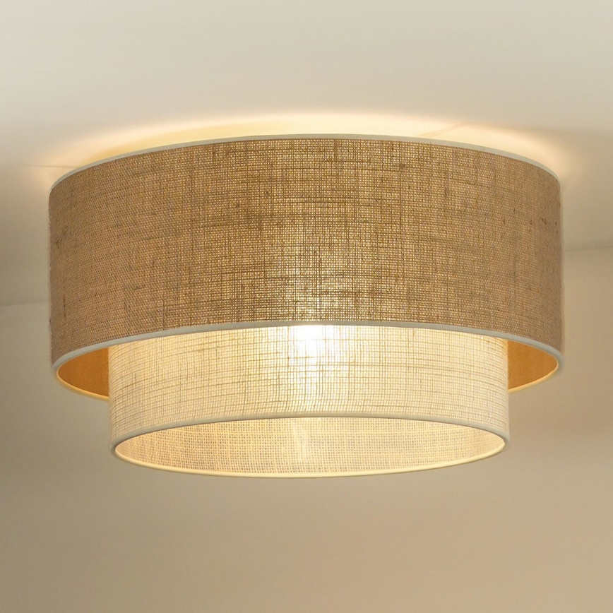 Duolla - Plafón YUTE BOHO 1xE27/15W/230V diá. 45 cm marrón/color crema