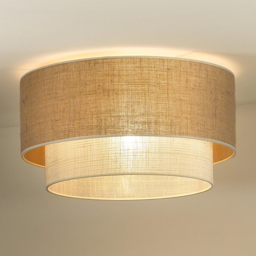 Duolla - Plafón YUTE BOHO 3xE27/15W/230V diá. 60 cm marrón/color crema